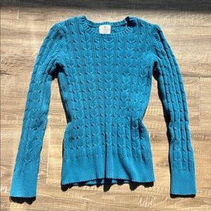 Vintage St. John's Bay Teal Cable Knit Sweater